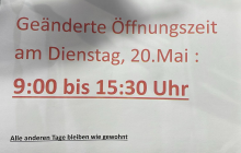 20. Mai 9:00 - 15:30